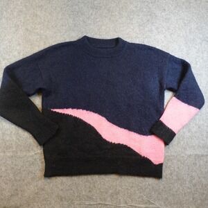 Zadig Voltaire Sweater Women Extra Small Navy Pink Tony Mo Mohair‎ Colorblock